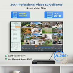 【NO Hard Drive】Hiseeu 32CH 12MP PoE NVR Network Video Recorder for Home Security Camera System, Work with 12MP/8MP/5MP/4MP/3MP/1080P PoE Security Cameras