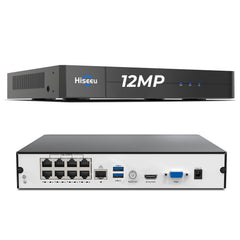【NO Hard Drive】Hiseeu 16CH Extendable 12MP PoE NVR Network Video Recorder, Works with 12MP/8MP/5MP/4MP/3MP/1080P PoE Cameras