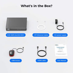 【NO Hard Drive】Hiseeu 3K DVR Security 5MP Digital Video Recorder Advanced for CCTV Security Camera, AHD/TVI/CVI/CVBS/IPC 5 in 1 Hybrid