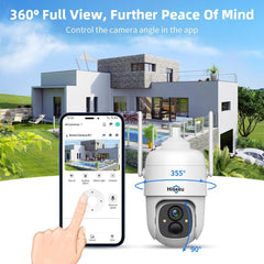 Hiseeu CQ1 Vicohome APP 2MP Cloud AI Analysis WiFi Video Security Surveillance Camera Rechargeable Battery with Solar Panel Outdoor Pan & Tilt Wireless - Hiseeu