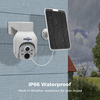 4G LTE Outdoor Solar Powered Cellular Security Camera Wireless, Battery Powered, Pan Tilt 355°View Floodlights, 2K HD Color Night Vision,2-Way Talk,IP66 Waterproof,PIR Human Detection
