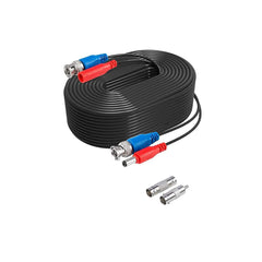 Hiseeu 60Feet BNC Vedio Power Cable Pre-Made Al-in-One Camera Video BNC Cable Wire Cord for Surveillance CCTV Security System with Connectors(BNC Female and BNC to RCA) - Hiseeu