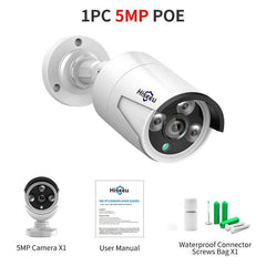 Hiseeu 5MP 3MP Audio IP Security Surveillance Camera POE H.265 Outdoor Waterproof IP66 CCTV Camera P2P Video Home for POE NVR - Hiseeu