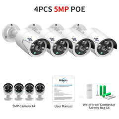 Hiseeu 5MP 3MP Audio IP Security Surveillance Camera POE H.265 Outdoor Waterproof IP66 CCTV Camera P2P Video Home for POE NVR - Hiseeu