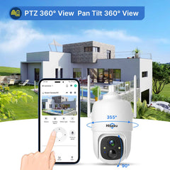 3MP 360° PTZ Battery Powered Wireless Solar Security Camera with Solar Panel Outdoor