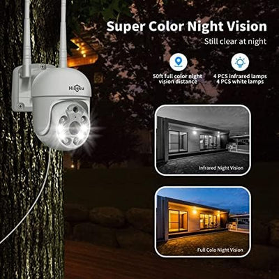 [Expandable 10CH,3MP]  PTZ Safety Cameras AI Human Detection Waterproof IP66 Cam Upgrade 10CH NVR,Color Night Vision, 7/24/Motion Record Outdoor Home Security