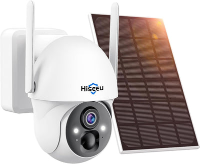 Solar Camera Outdoor, 3MP Wireless Surveillance Camera, 2.4G WiFi 360° View, PTZ, Motion Detection, 2-Way Audio, Color Night Vision