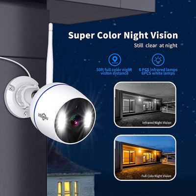 2K,Spotlight Outdoor Security Camera,3MP Home Camera,Two-Way Audio,Waterproof,Humanoid Detection,App Remote,Full Color Night Vision, 2.4GHz WiFi,Compatible Camera System