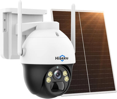 2K Solar Camera Outdoor, Battery Powered, Wire Free PTZ Camera, PIR Detection, 2-Way Audio, Color Night Vision, IP66 Weatherproof, Work with Alexa