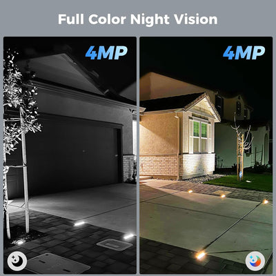 Solar Security Cameras Wireless Outdoor, Battery Powered 3K 4MP Surveillance Indoor WiFi Smart Cameras for Home Security Outside, Motion Detection, Waterproof, Color Night Vision, 2-Way Audio