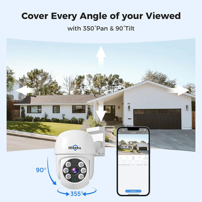 5MP AHD CCTV PTZ Home Wired Security Camera 350°pan and 90°tilt 60ft IR Clear Night Vision Analog TVL Security Dome Wired Camera for Indoor Outdoor Security Replacement Camera 1PCS