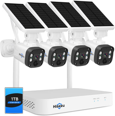 [10CH Expandable, 4MP]Solar Wireless Security Camera System,10CH HD 4K NVR,Night Vision, 2-Way Audio, PIR Motion Detection,Motion Record, Outdoor Home Surveillance