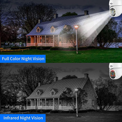 3MP PTZ Security Camera Outdoor,WiFi Camera, Auto Tracking&Light Alarm Floodlight & Color Night Vision,360° View,Two-Way Audio, Motion Detection,Compatible Wireless Camera System