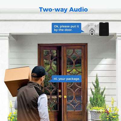 Solar Security Camera Outdoor, 4MP Wireless Battery Camera, PTZ 360° View, PIR Motion Detection, Color Night Vision, IP66, 2-Way Audio, 2.4G WiFi, Compatible with Alexa