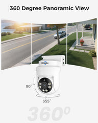 Hiseeu 5MP HD-TVI Dome PTZ Home Surveillance Cameras with 355° pan and 90° tilt,100ft IR Night Vision,IP67 Weatherproof Wired Security Camera for Indoor Outdoor Security Replacement Camera