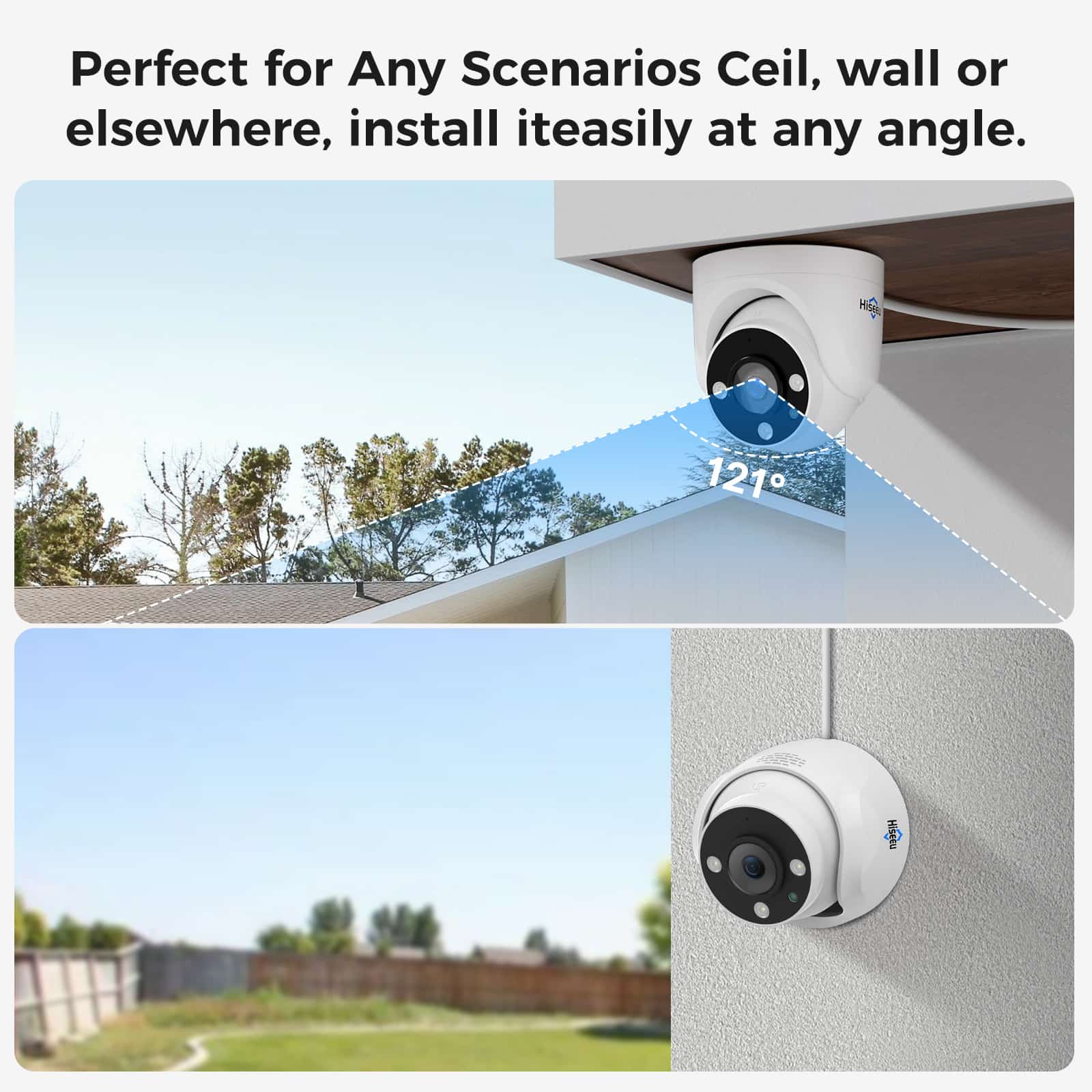 Hiseeu 16 Channel 3K Wired Security Camera System with Smart Dual Light,Audio,Person/Vehicle Detection,121°Wide View,5MP 16CH DVR,12PCS 5MP IP67 Outdoor CCTV Cameras,3TB HDD for 24/7 Surveillance