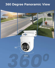 [Wired AHD, Color Night Vision, Expandable 8Channels DVR] 3K 360°View PTZ 5MP Wired Analog Security Camera System BUILD-IN 1TB HDD Person/Vehicle Detection and 24/7 Record