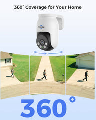 [Wired AHD, IP67 Waterproof, Expandable 8Channels 4K DVR] 8MP AHD Analogy Wired PTZ 360° Security Camera System BUILD-IN 2TB HDD with One-Way Audio