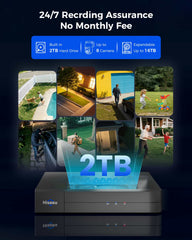 [Wired AHD, IP67 Waterproof, Expandable 8Channels 4K DVR] 8MP AHD Analogy Wired PTZ 360° Security Camera System BUILD-IN 2TB HDD with One-Way Audio