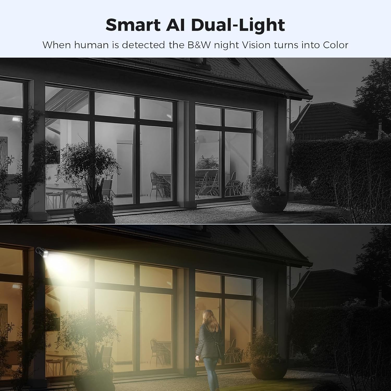 [Wired, IP66 Waterproof, Expandable 8Channels 3K DVR] 5MP AHD Analog Bullet Security Camera BUILD-IN 1TB HDD With Dual Light