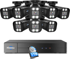 [Wired, IP66 Waterproof, Expandable 8Channels 3K DVR] 5MP AHD Analog Bullet Security Camera BUILD-IN 1TB HDD With Dual Light