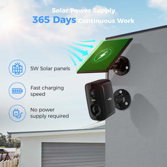 Hiseeu 4MP Outdoor Solar Battery Powered Wireless 2.4G/5G WiFi Security Camera Audio