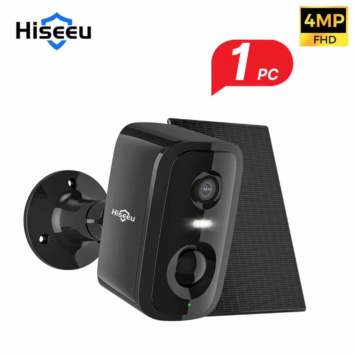 Hiseeu 4MP Outdoor Solar Battery Powered Wireless 2.4G/5G WiFi Security Camera Audio