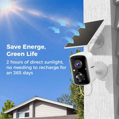 2.4G WiFi 4MP Battery Powered Outdoor Wireless Smart Solar Camera With 2-Way Audio