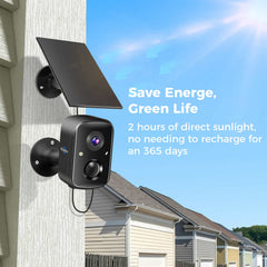 2.4G WiFi 4MP Battery Powered Outdoor Wireless Smart Solar Camera With 2-Way Audio (Black）