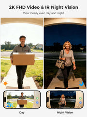 2.4G&5GHz WiFi Wireless 4MP Doorbell Security Camera Two-Way Talk Works with Alexa (No SD Slot, Paid Cloud Storage)