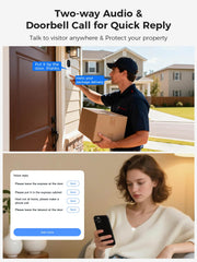 2.4G&5GHz WiFi Wireless 4MP Doorbell Security Camera Two-Way Talk Works with Alexa (No SD Slot, Paid Cloud Storage)
