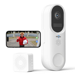 2.4G&5GHz WiFi Wireless 4MP Doorbell Security Camera Two-Way Talk Works with Alexa (No SD Slot, Paid Cloud Storage)