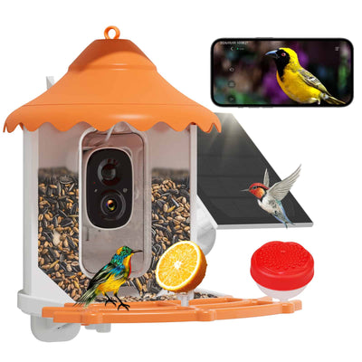 2K 3MP Bird Feeder with IP66 Waterproof Camera with 2.5L Large Capacity AI Identify 11000+ Birds Species