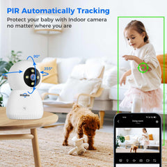 5MP 2.4G&5G Wifi Indoor Baby Monitor Pet Security Camera With One-Key Call