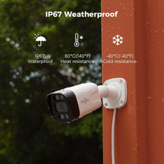 [Wired PoE, Color Night Vision, Expandable 16 Channels 4K NVR] 5MP IP PoE Bullet Security Camera System BUILD-IN 1TB HDD with IP67 Waterproof