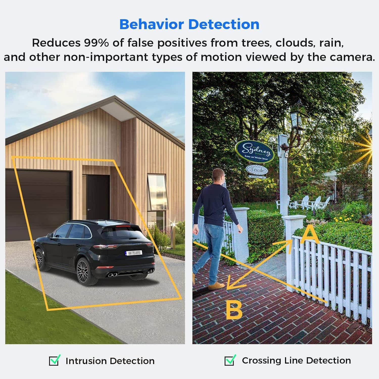 4K 8MP IP PoE Dome Security Camera with Human Detection IP67 Waterproof 100ft Night Vision