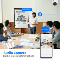 Hiseeu 5MP PoE Dome Security Camera with Audio, IP Network Camera for Indoor Outdoor Security