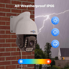 Wired 360°&30X Optical Zoom 5MP 4K PoE PTZ Security Camera with Two-Way Audio