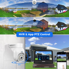 5MP PTZ 5X Zoom 360° View Wired PoE Security Camera with Color Night Vision