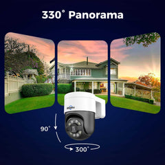 5MP PoE PTZ 300° Pan Wired Security Camera Outdoor Auto Tracking Two Way Audio