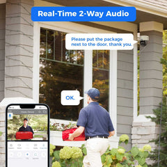 5MP PoE PTZ 300° Pan Wired Security Camera Outdoor Auto Tracking