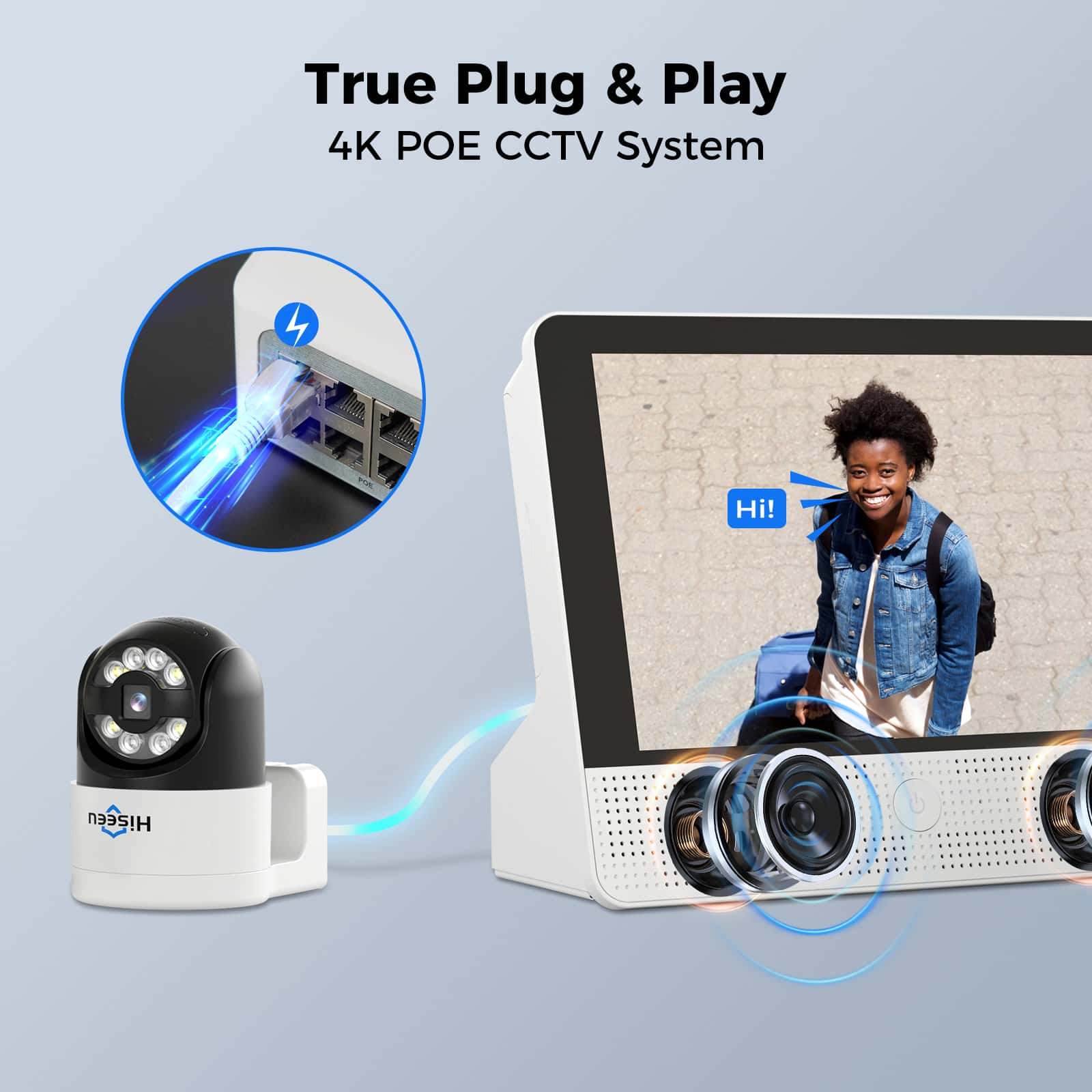 Wired 8MP PoE 4K PTZ 360° Security Camera with Color Night Vision and 2-Way Audio