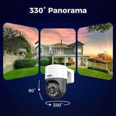 [Wired PoE, 330° PTZ View, Expandable 6Channels NVR] 2PCS 5MP PoE PTZ Camera System BUILD-IN 500GB HDD with Auto Human Tracking 7/24 Record