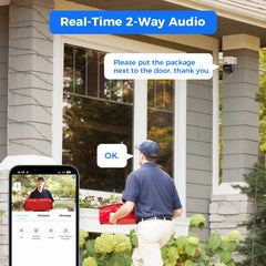 [Wired PoE, 330° PTZ View, Expandable 6Channels NVR] 2PCS 5MP PoE PTZ Camera System BUILD-IN 500GB HDD with Auto Human Tracking 7/24 Record