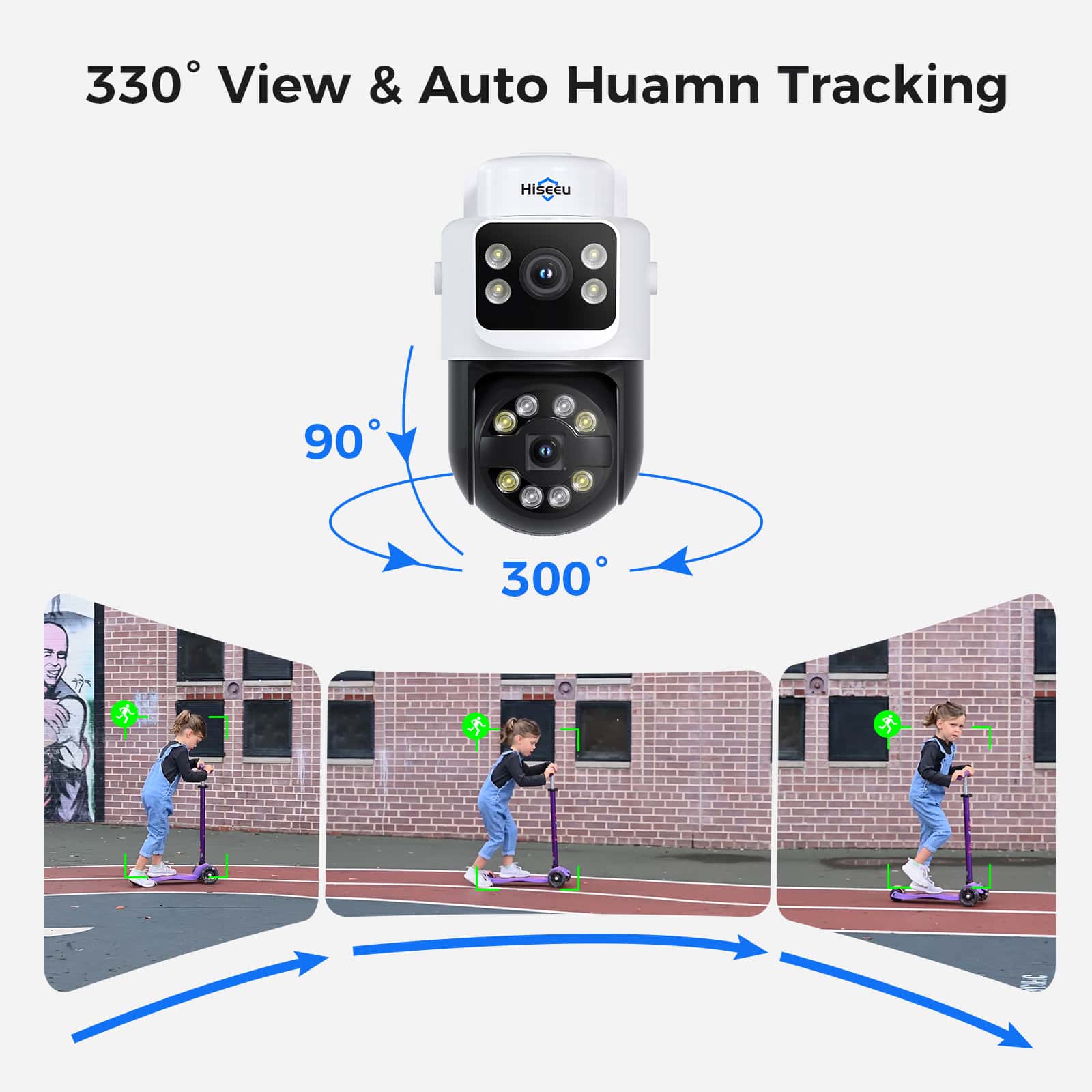 [Wired PoE Dual Lens Expandable 16 Channels 4K NVR] 6MP Wired PoE PTZ Security Camera System BUILD-IN 3TB HDD with Two-Way Audio