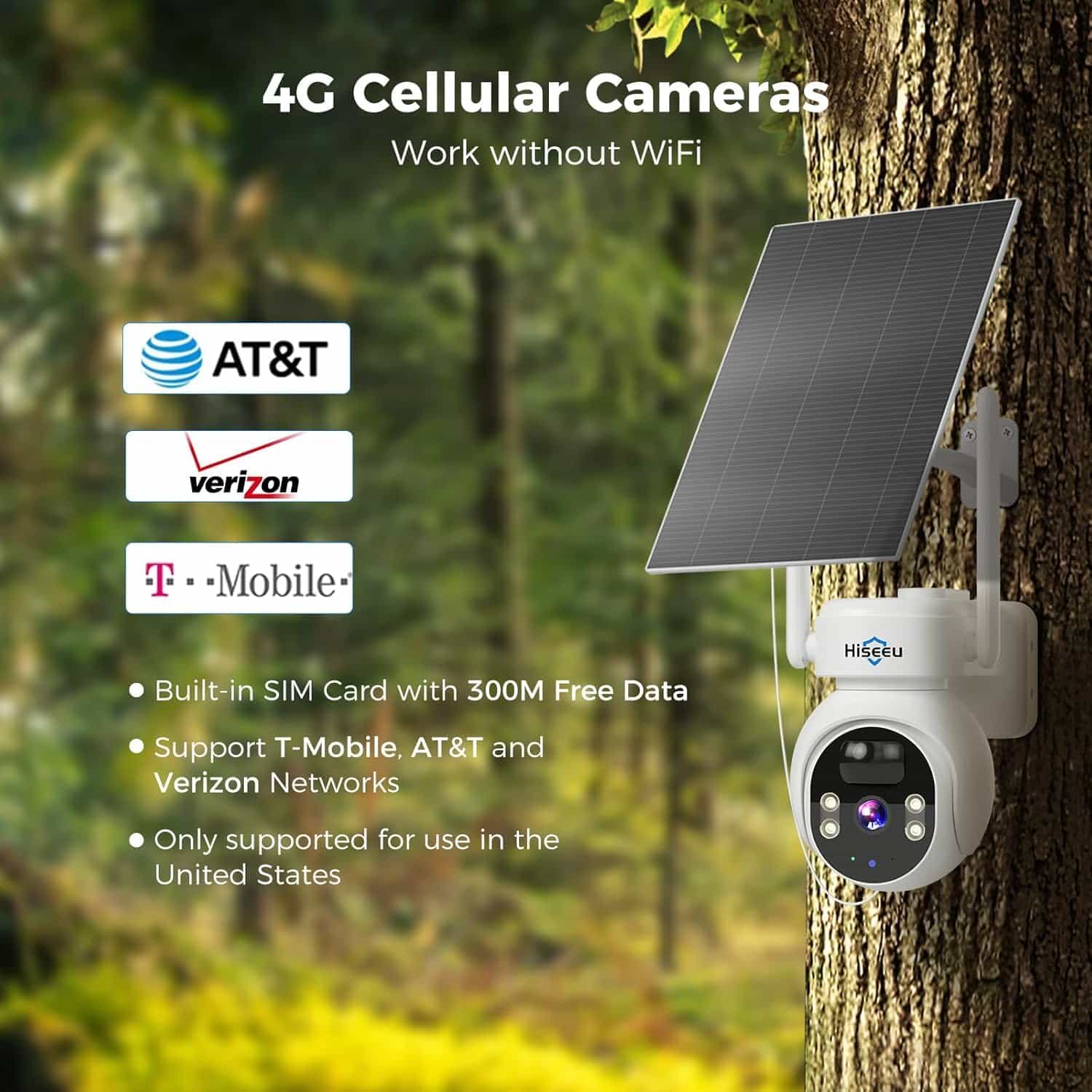 thumbnail image 2 of 2-Pack 4G LTE Outdoor Security Cameras - Solar Powered, No WiFi Needed, 2K HD With Motion Detection 2 of 12