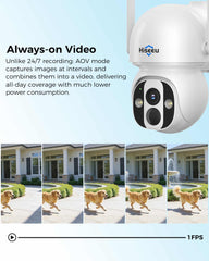 2K 4MP 360° PTZ View No WiFi 4G LTE Cellular Wireless Solar Powered Security Outdoor Camera 64G SD&SIM Card Included