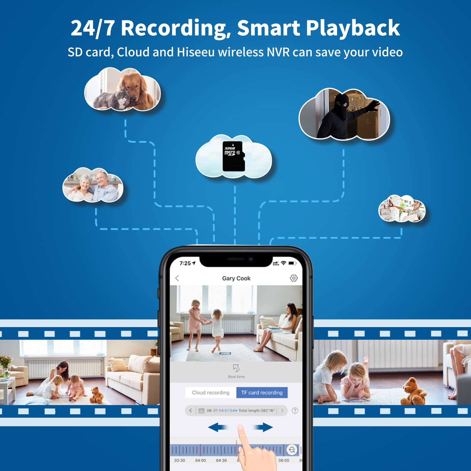Hiseeu Wireless 5MP Security Camera  Outdoor Support SD Card and 24/7 Recording to Save the Video