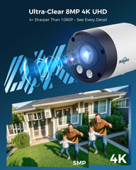 5G/2.4G WiFi 4K 8MP Wireless Security Bullet Camera With Full Color Night Vision