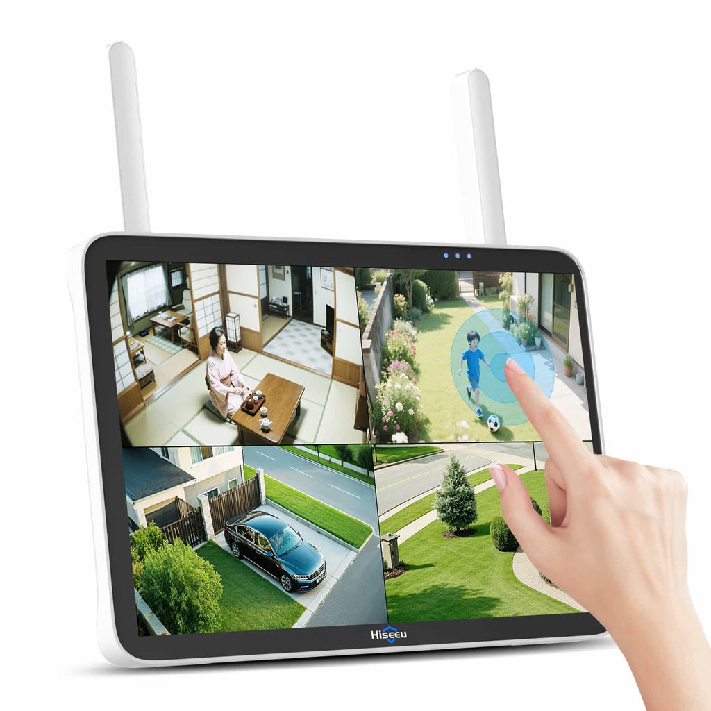 NO Hard Drive】Hiseeu 10'' LCD Touchscreen Monitor Wireless WiFi NVR 1